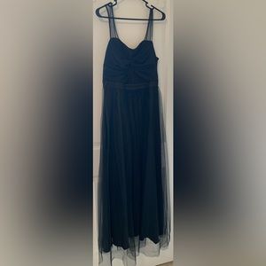 Black tulle overlay formal dress.